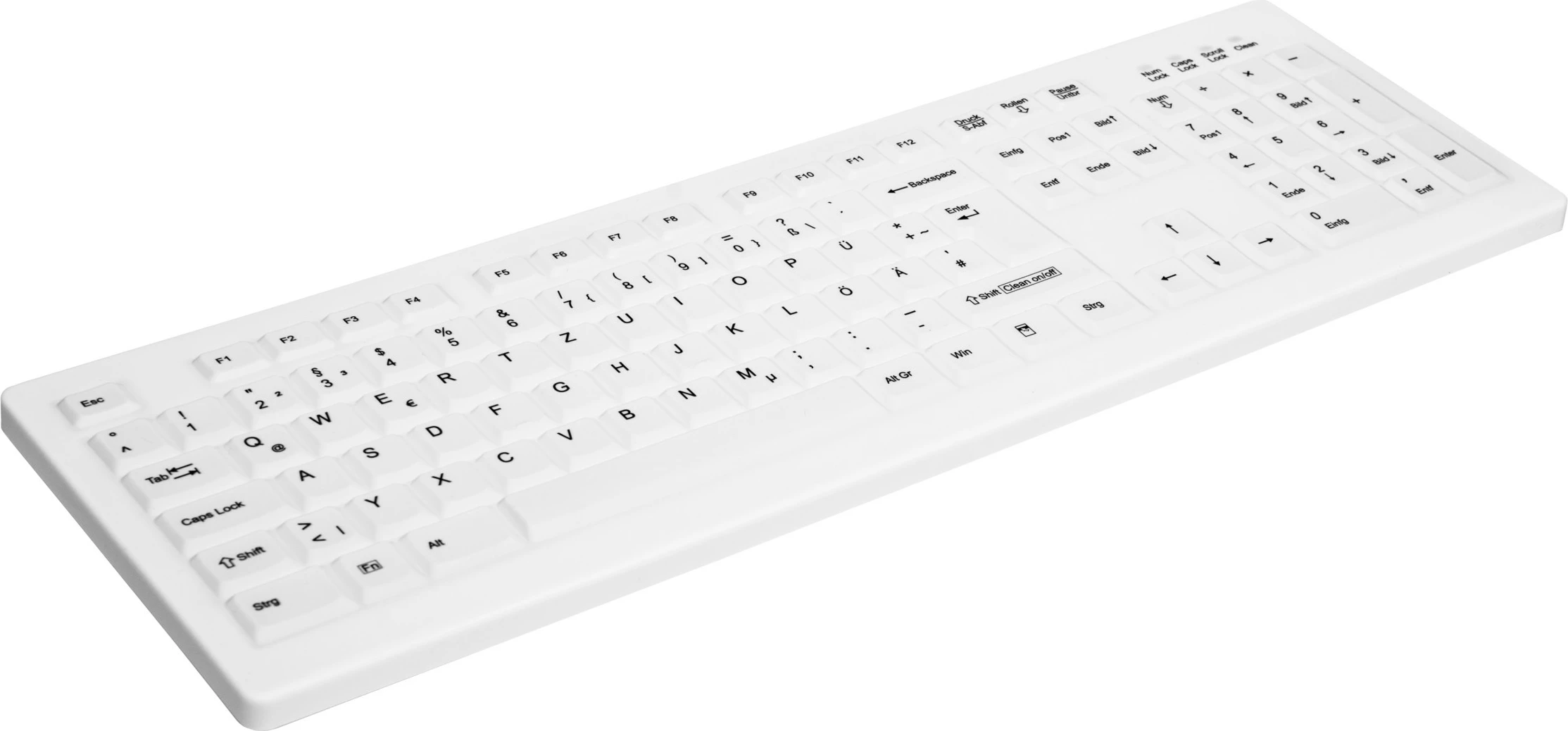 Tastierë Active Key AK-C8100F-U1-W/US, USB me kabëll, QWERTY US, membranë, numpad, e bardhë