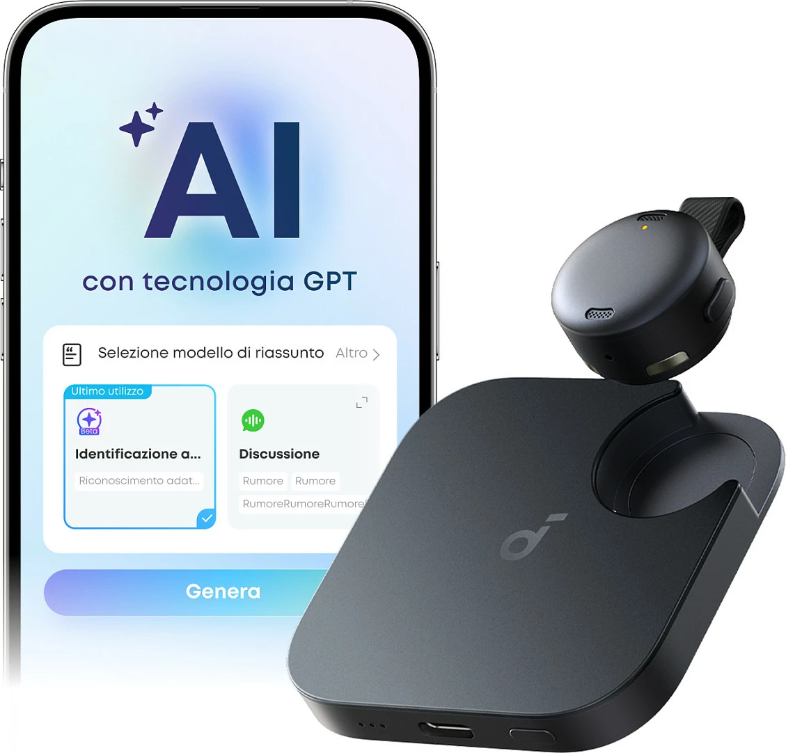 Kufje Anker Soundcore Work, USB-C, me rrip qafe, transkriptim, të zeza