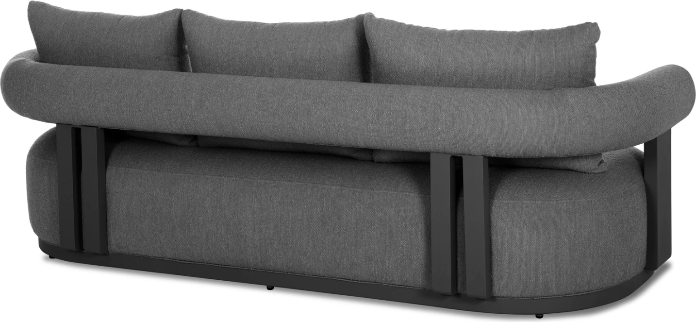Divan treshe DECCARD CD6462.01, alumin i zi i errët & material tekstili, 230x92x67cm