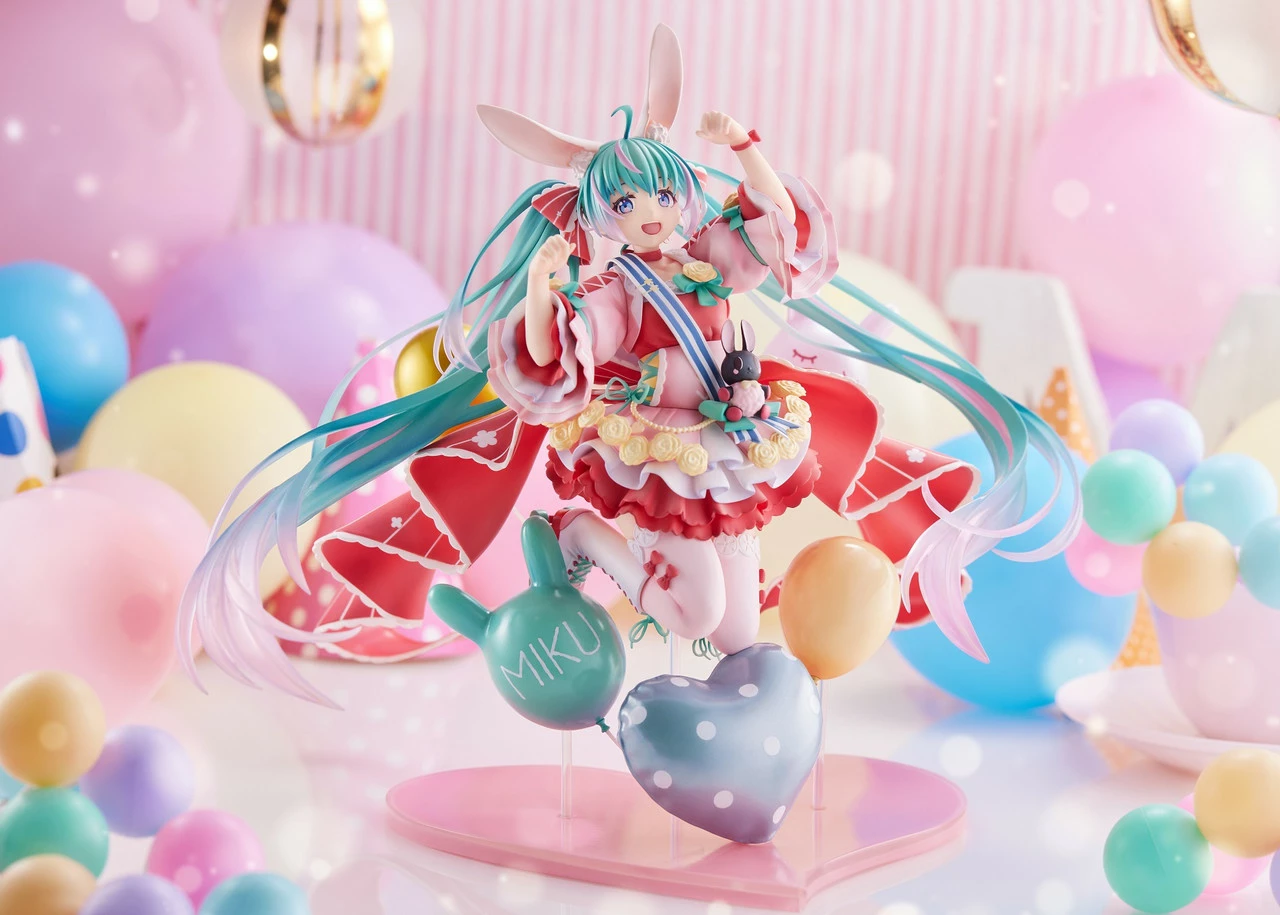 Figurë koleksionuese Square Enix Spiritale Hatsune Miku Birthday 2021 Pretty Rabbit Ver. 1/7