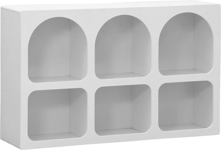 Bufe Emersi me rafte, MDF, ngjyrë e bardhë, 120x35x76cm