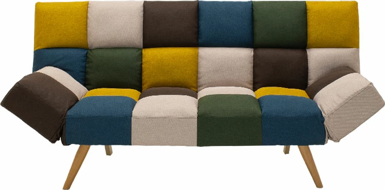 Divan-krevet 3 ulëse Freddo II me pëlhurë shumëngjyrëshe 182x81x84cm