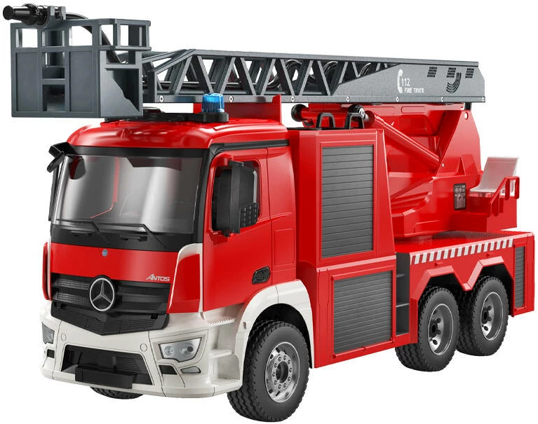 Kamion zjarri me telekomandë Double Eagle Mercedes-Benz Arocs E667-003, 1:20, i kuq