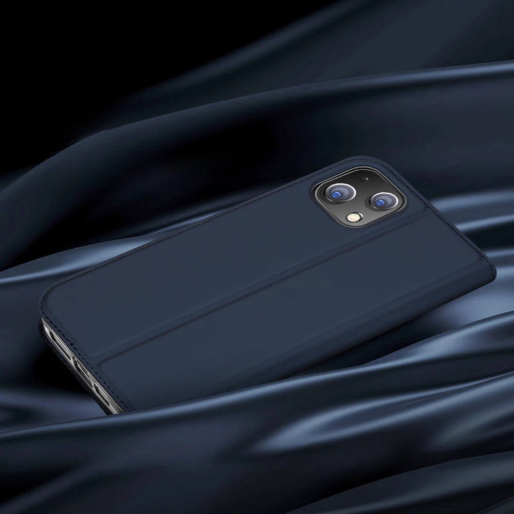 Mbështjellës Dux Ducis Skin Pro për iPhone 14 Plus, me kapak, funksion qëndrimi, xhep kartelash, Blu