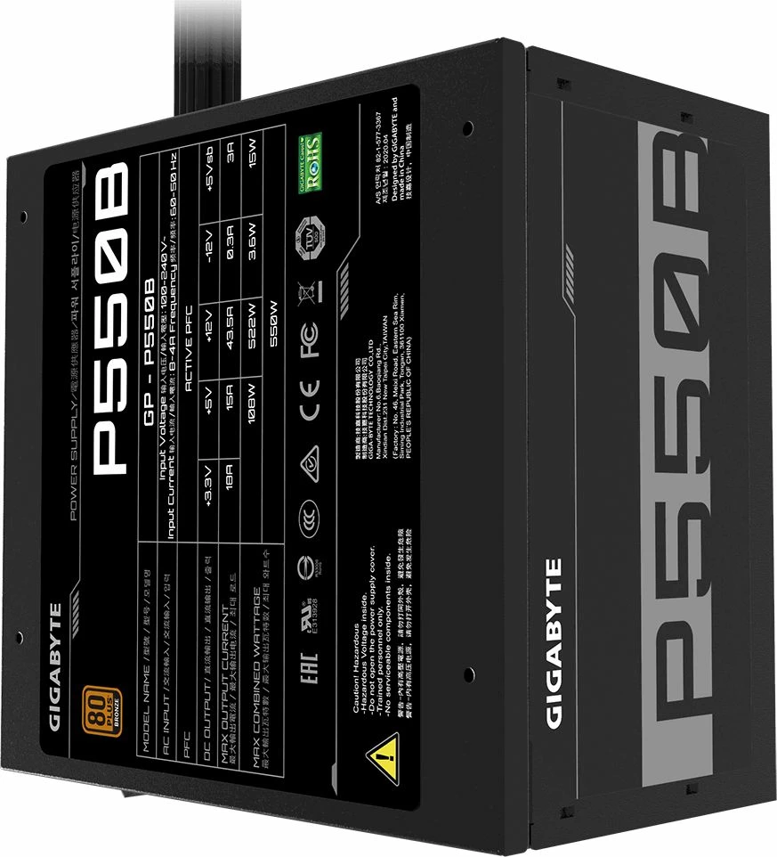 Furnizues rryme Gigabyte P550B (GP-P550B) 550W 80 Plus Bronze ATX, i zi