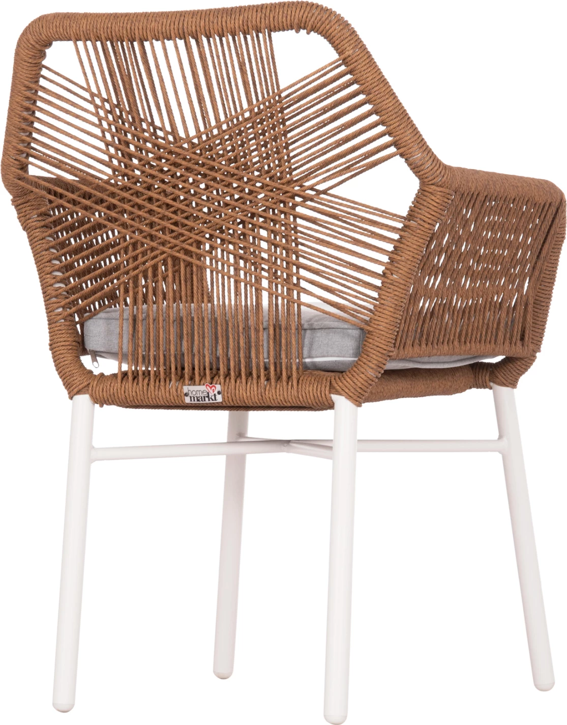 Karrige ngrënieje për jashtë, alumin i bardhë, ratan sintetik bezhë, TOPIN FH6048.11, 59x63x81cm