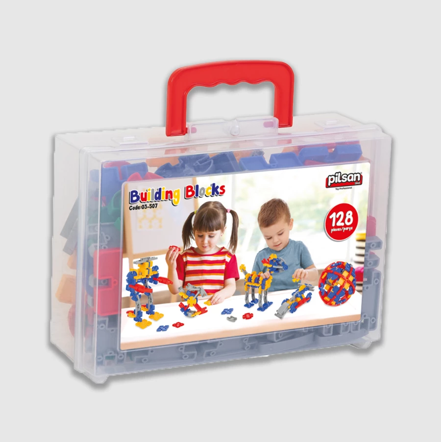 Set lodër për fëmijë Pilsan Building Blocks, 128 pjesë