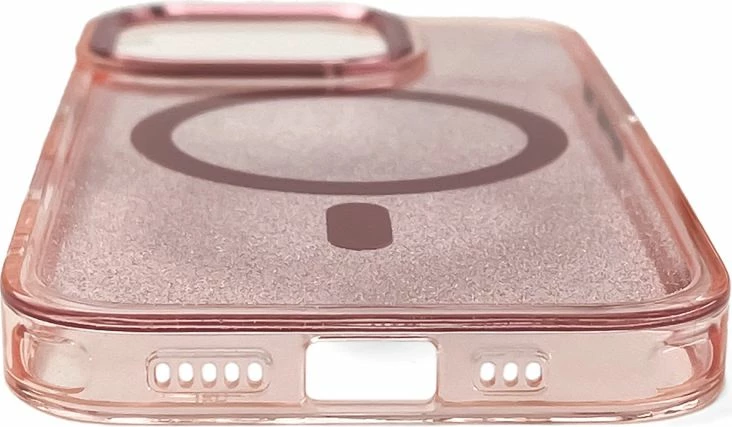 Kapak telefoni Wozinsky Glitter Case MagSafe Samsung Galaxy S25, rozë me shkëlqim