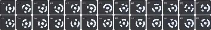 Markera vetëngjitës të koduar për skanim 3D Revopoint Coded Targets 22×22 mm (pikë 5 mm), 208 copë
