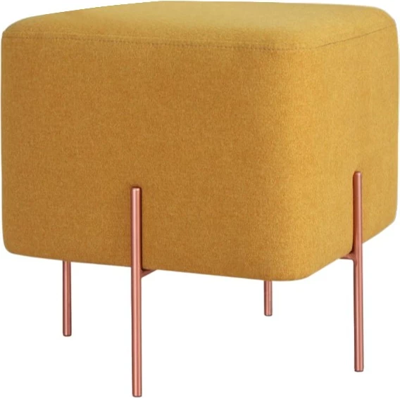 Puf Mustard Atelier del Sofa, këmbë bakri, 40x42x40cm
