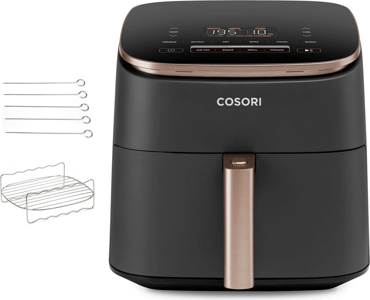 Fritezë me ajër të nxehtë COSORI Turbo Blaze Chef Edition Single, 6L, 1725W, e zezë/pink gold