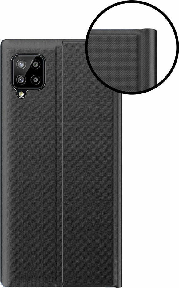 Mbështjellës Hurtel Sleep Case me dritare të mençur për Samsung Galaxy A22 4G, i zi