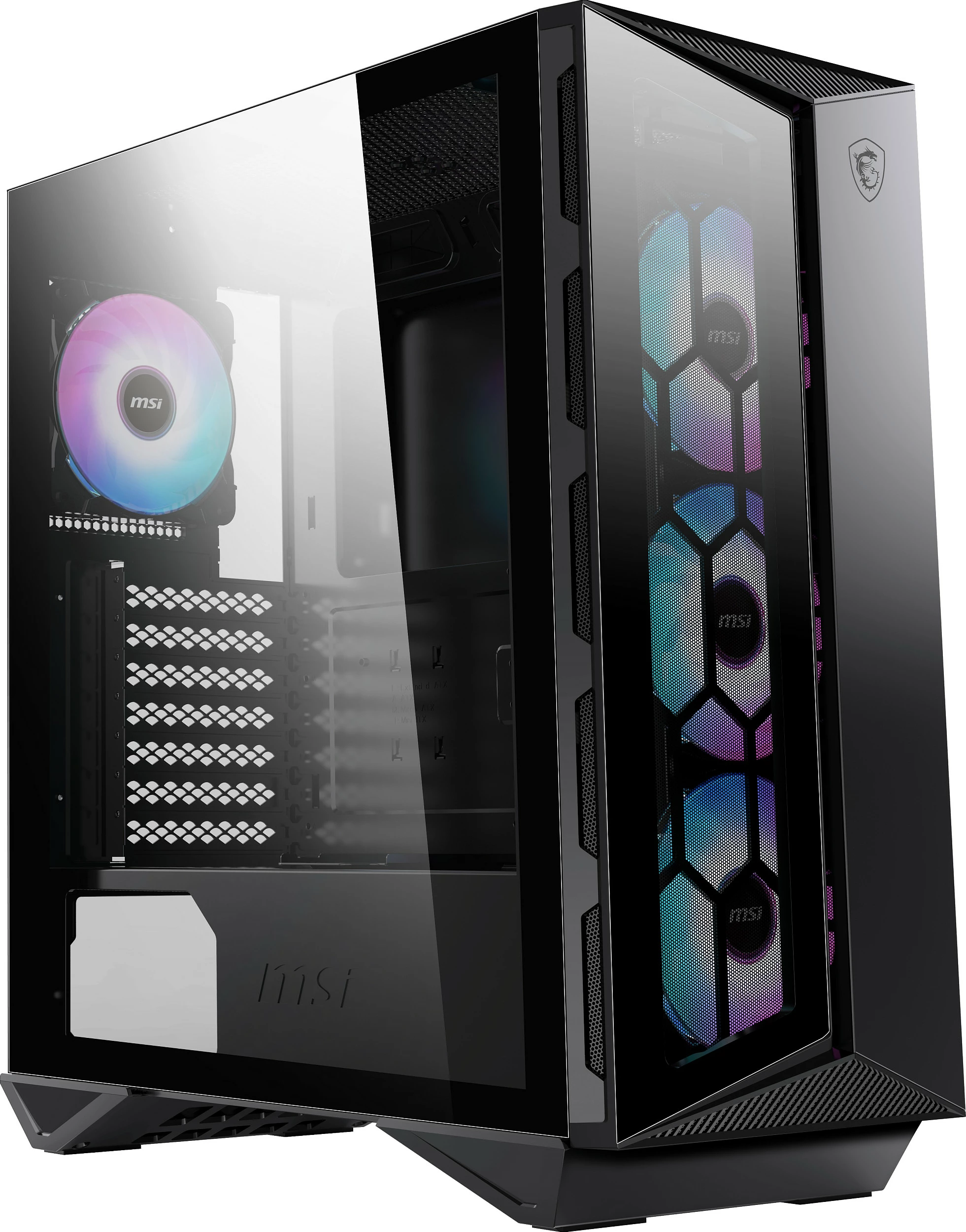 Kasë MSI MPG GUNGNIR 110R, midi tower, xham i temperuar, RGB, e zezë