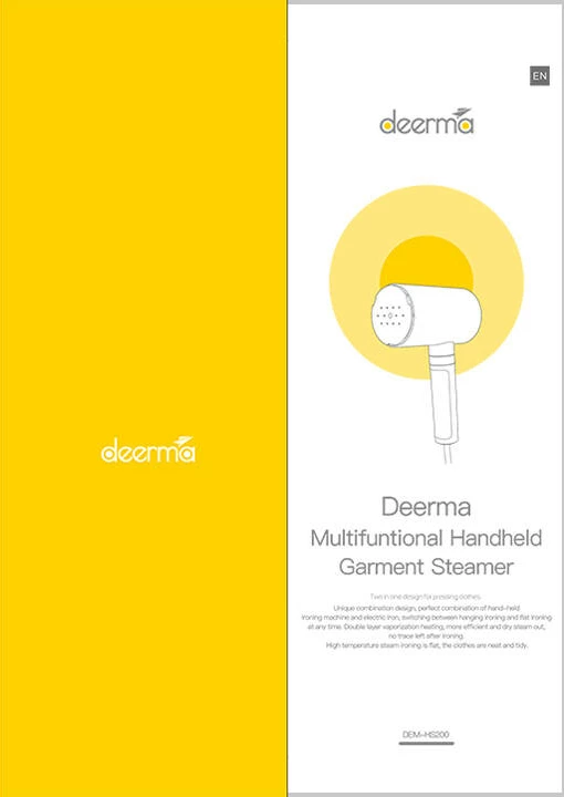 Avullues dhe hekur për rroba Deerma HS200, 1100W, 110ml, i bardhë