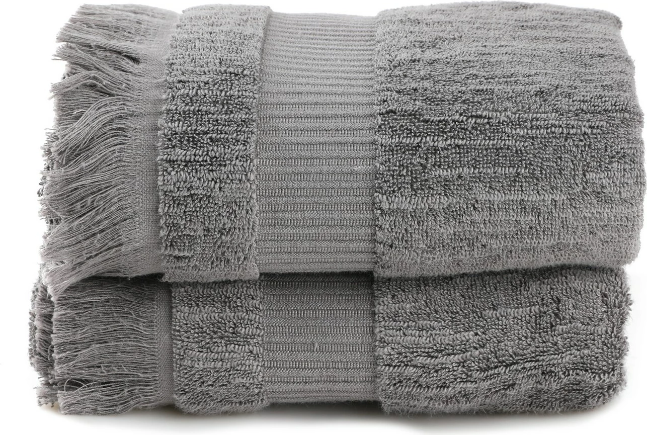 Set peshqirësh duarsh (2 copë), Mijölnir, Zeus, ngjyrë gri e errët