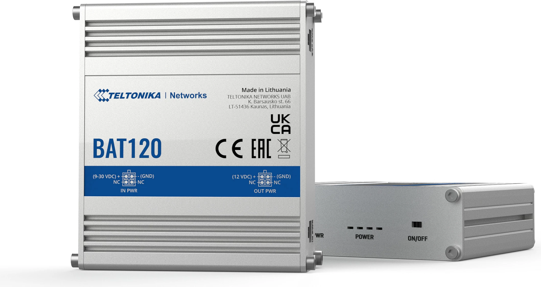 UPS Teltonika BAT120, bateri rezervë DC 22W, Li-Ion 2.3Ah, stainless steel