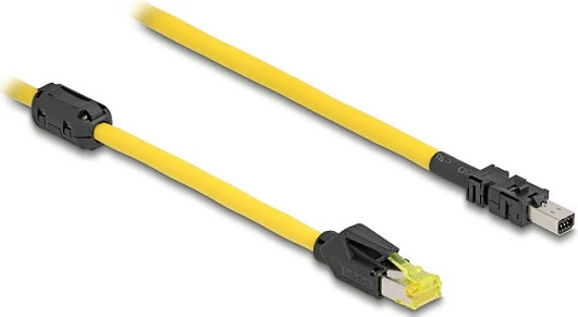 Kabllo rrjeti DeLOCK Mini I/O 8-pin D-Form Type 2 në RJ45 Cat6, 3 m, verdhë/zi