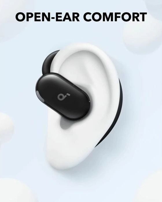 Kufje ANKER Soundcore V20i open-ear, Bluetooth 5.4, IP55, 36h me kuti karikimi, të zeza, set me kuti karikimi + kabllo USB-C