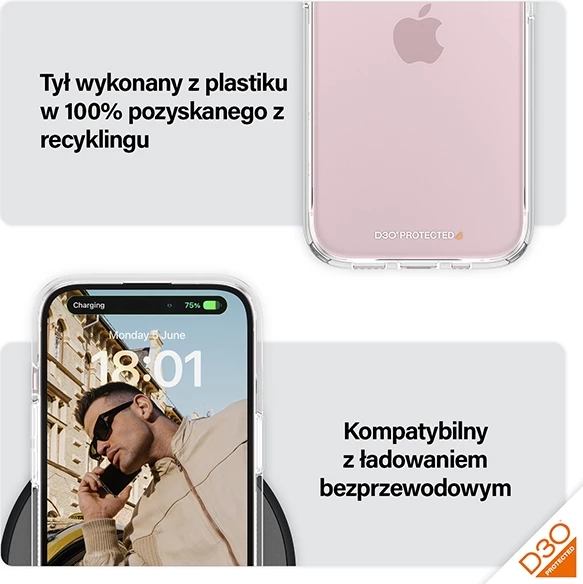 Mbështjellës PanzerGlass HardCase me D3O për iPhone 15/14/13, Transparent