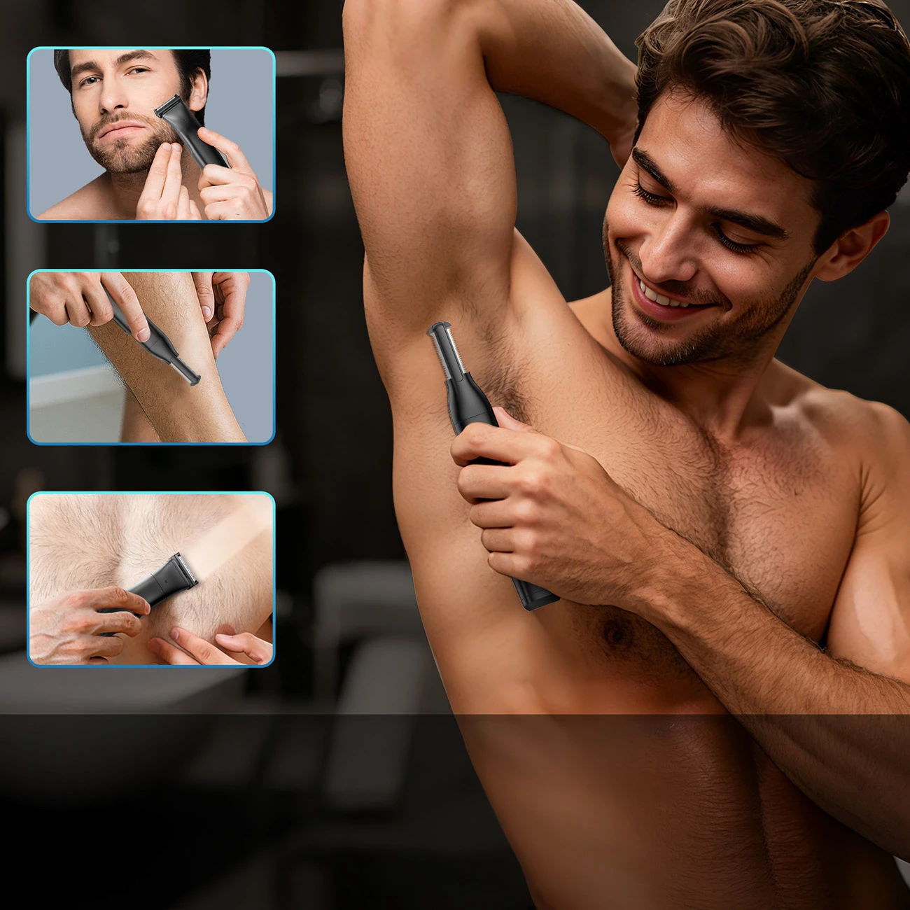 Makinë rroje multifunksionale MAXGROOM M-319, 600mAh, USB-C, IPX6, me display, set me 3 maja + krehra, e zezë