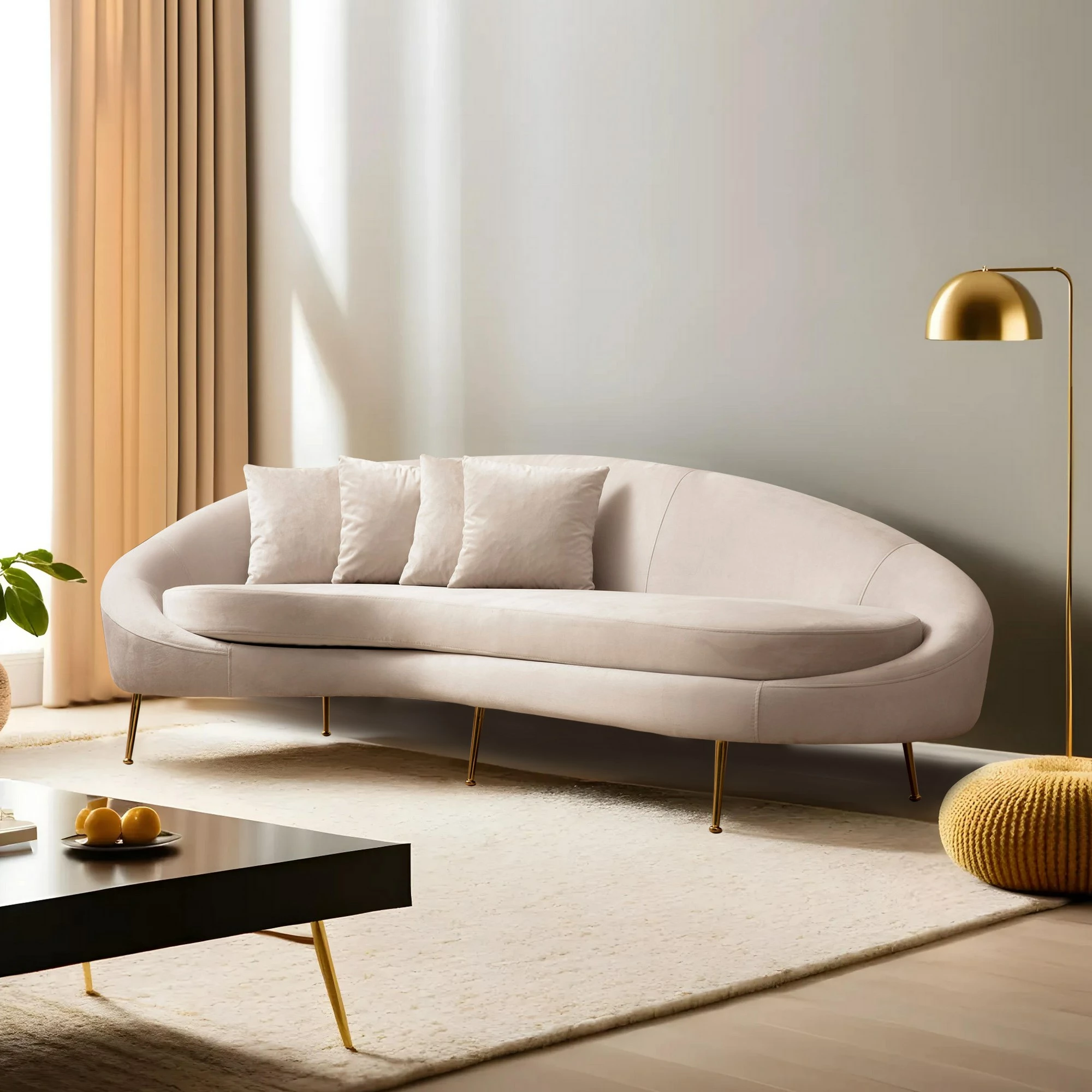 Divan treshe Atelier del Sofa, Eses majtas, bezhë