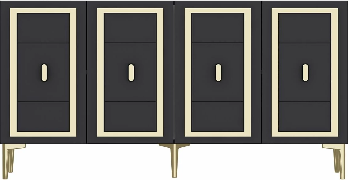 Konsol Skye Decor, ngjyrë antracit dhe ari, 150x75x35cm