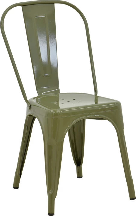 Karrige Utopia metalike, ngjyrë ulliri e errët, 44x44x85cm