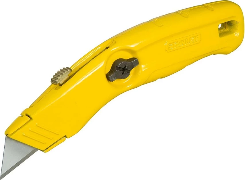 Thikë prerëse Stanley 0-10-707, teh i lëvizshëm (retractable), 140 mm, e verdhë