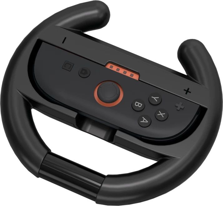 Volan garash për Joy-Con Nintendo Switch 2, Hurtel Racing Wheel, plastikë ergonomike, e zezë, set 2 copë