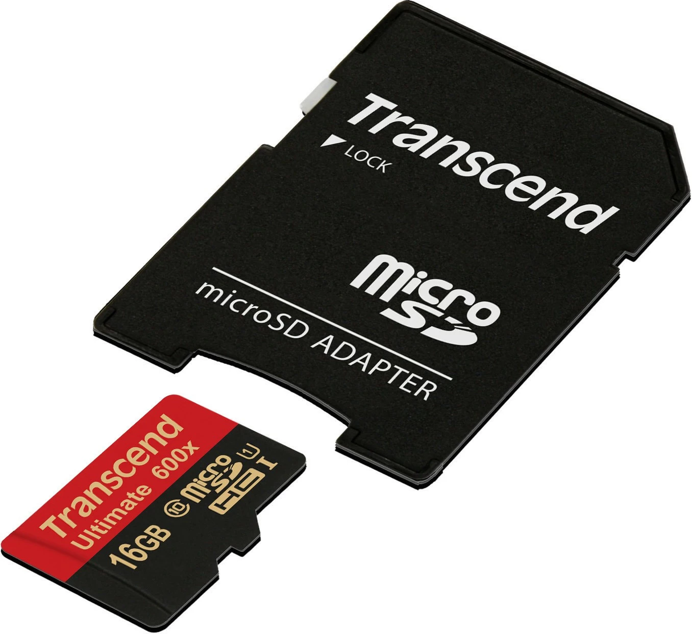 Kartelë memorie Transcend microSDHC Ultimate 600x 16GB, Class 10, e zezë/e kuqe