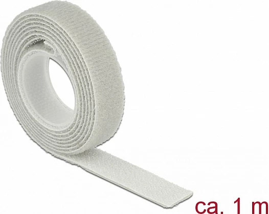 Shirit lidhës kabllosh me Velcro DeLOCK 18274, 1 m x 13 mm, gri