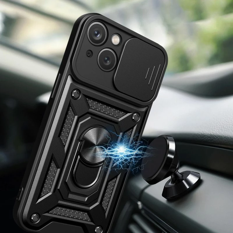 Kapak telefoni Hurtel Hybrid Armor Camshield për iPhone 15 Plus, rozë [Ngjyra: Rozë]