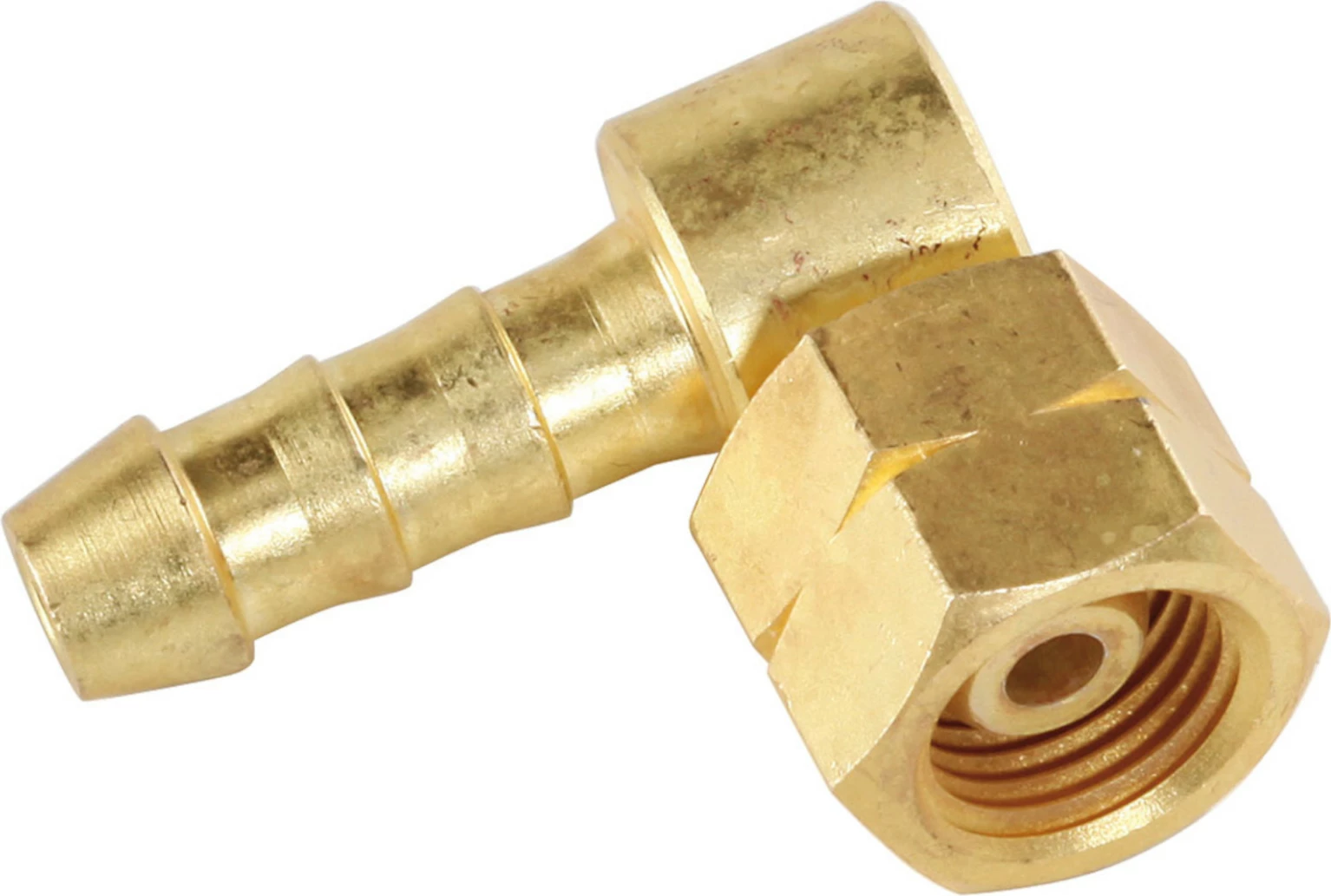 Adapter këndor Meva U4352 për zorrë gazi 8x15 mm, lidhës 1/4'' LH, bronz