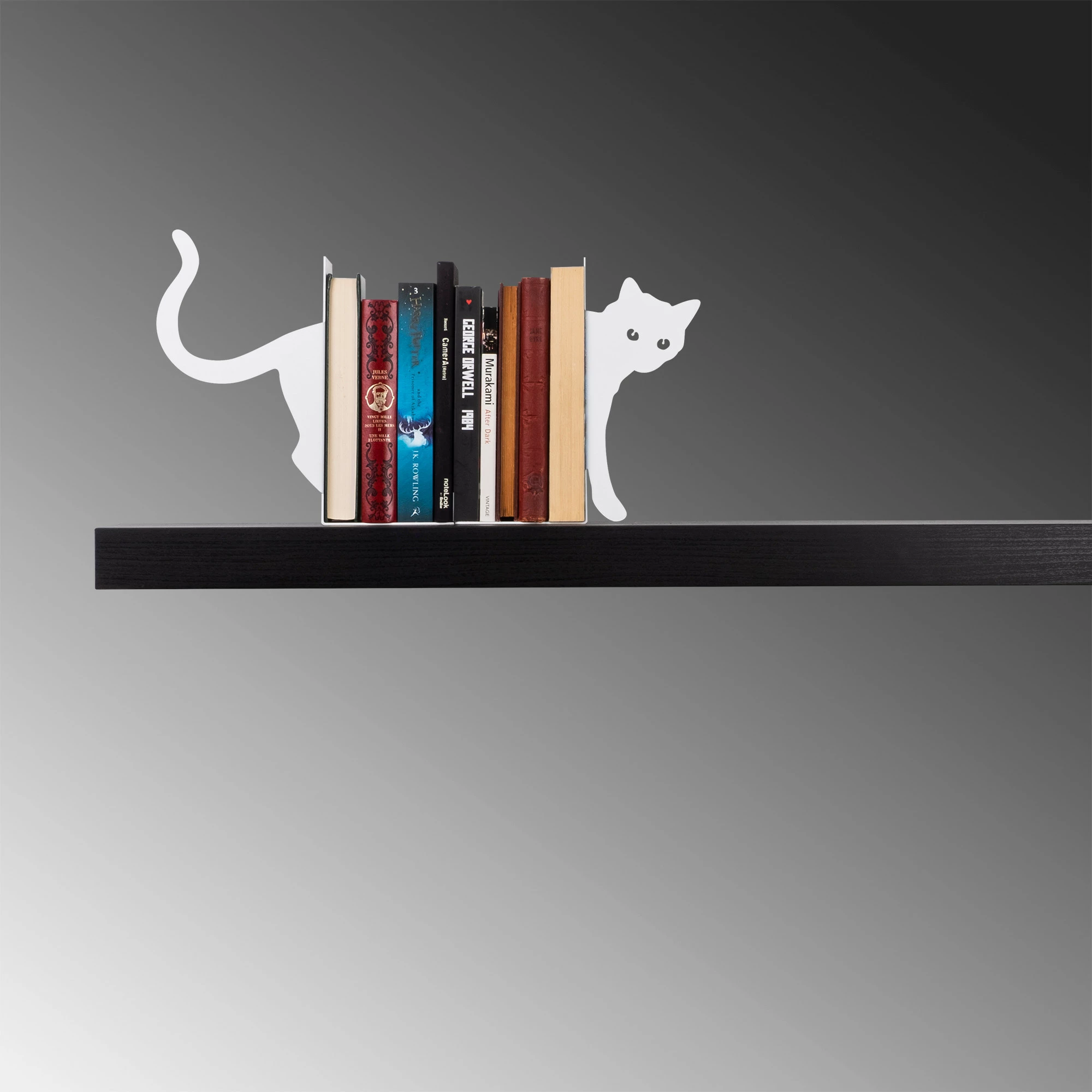 Mbajtës librash metalik, dizajn Aberto, ngjyrë e bardhë, 35x14x22cm
