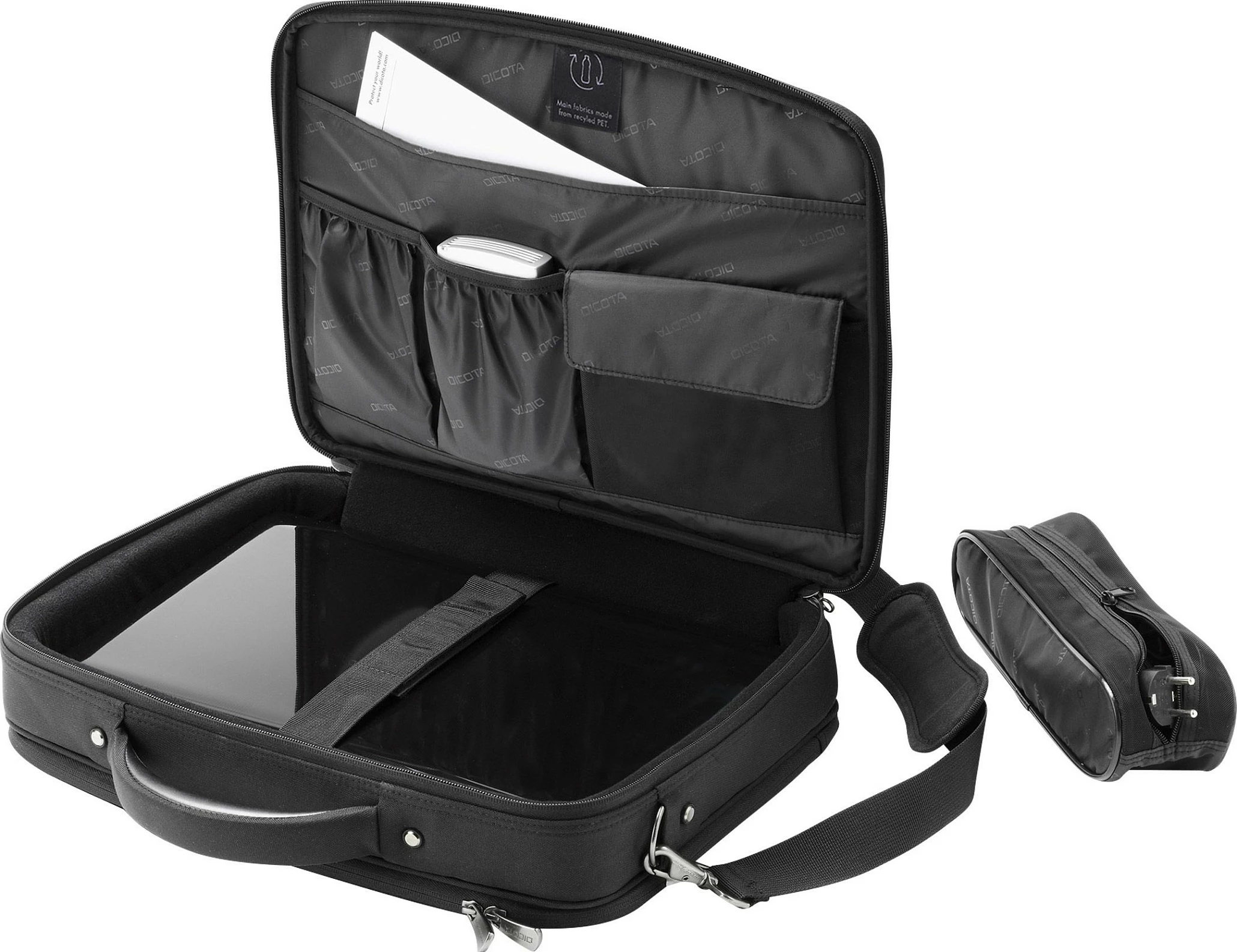 Çantë laptopi DICOTA Eco Multi PLUS 15.6", me kompartment tablet 12.9", e zezë