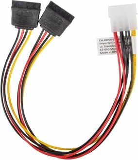 Kablë adapter energjie Lanberg Molex në 2x SATA 0.3m (CA-HDSA-11CU-0030), multikolor