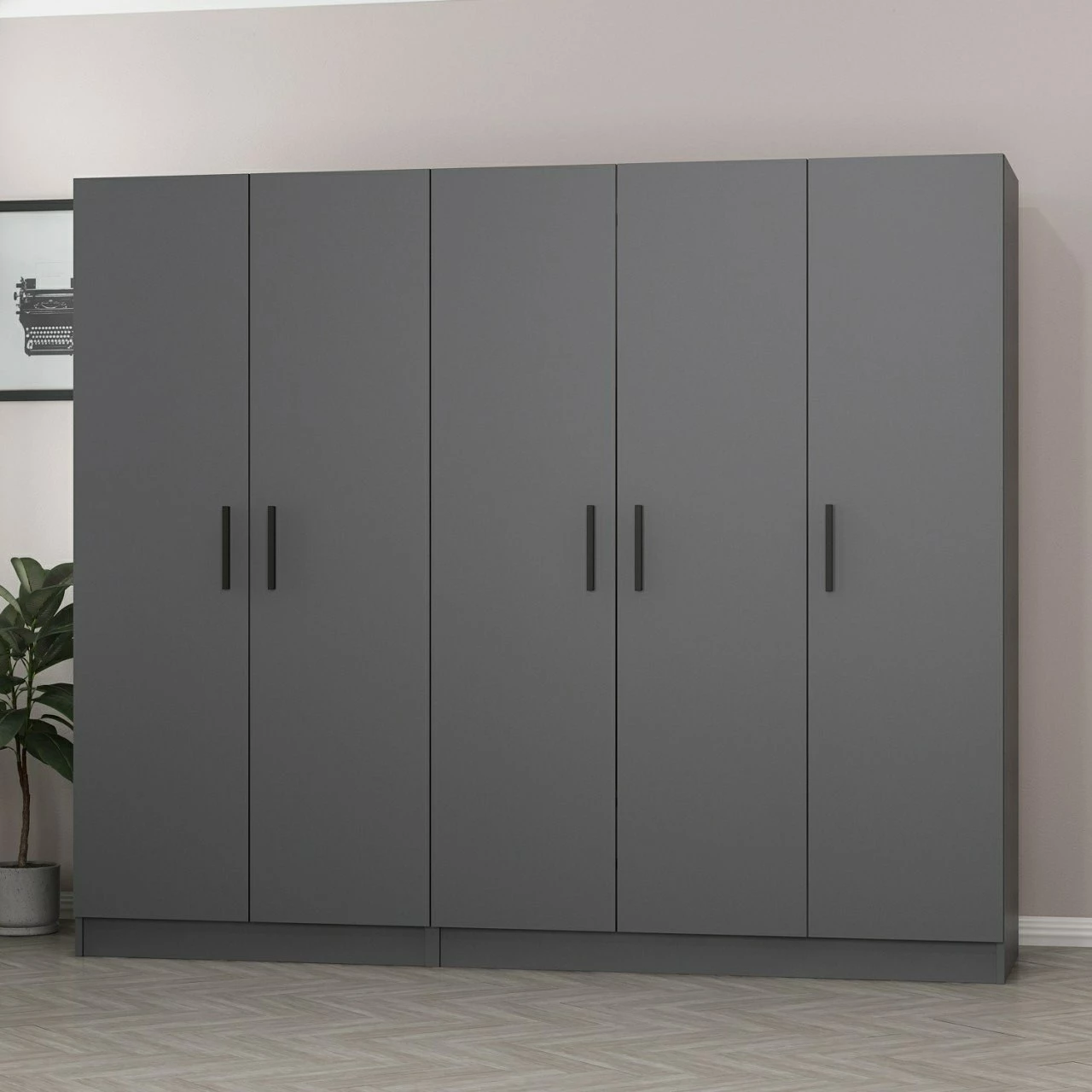 Dollap Skye Decor, ngjyrë antracit, 225x190x52 cm