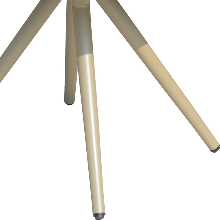 Tavolinë plywood dhe alumin, ngjyrë shampanjë, D100x75cm