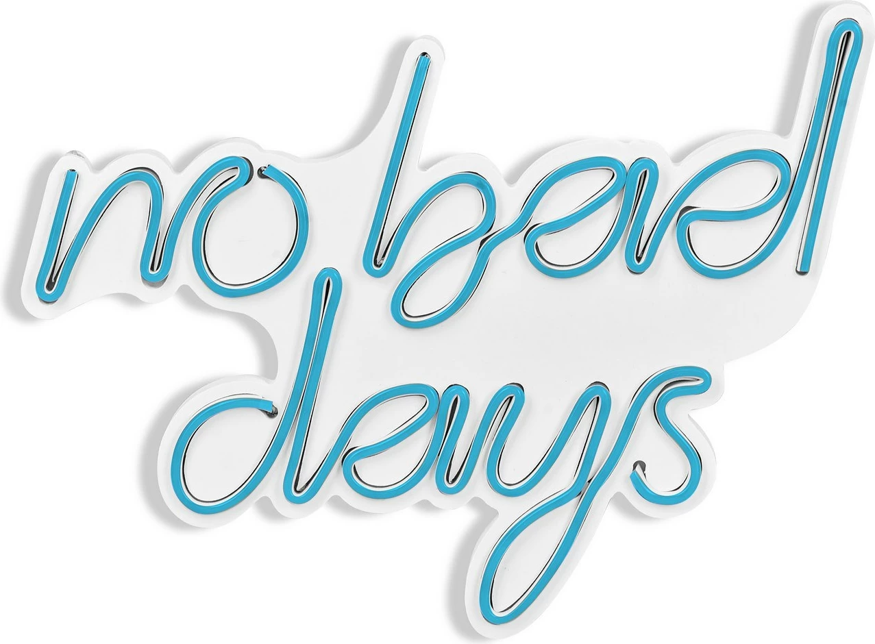 Dekor dritash LED plastike, 'No Bad Days', ngjyrë kaltër
