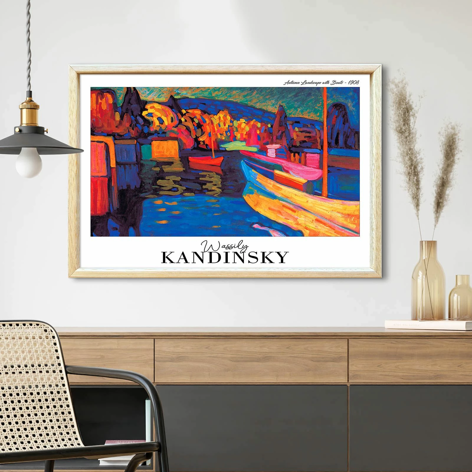 Pikturë dekorative me kornizë Wallity, 4262AHSKANDINSKY-011, shumëngjyrëshe, 42x62cm