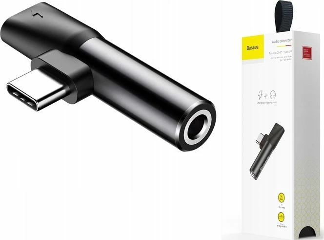 Adapter USB-C në 3.5mm Jack + USB-C Baseus L41 (CATL41-01), e zezë