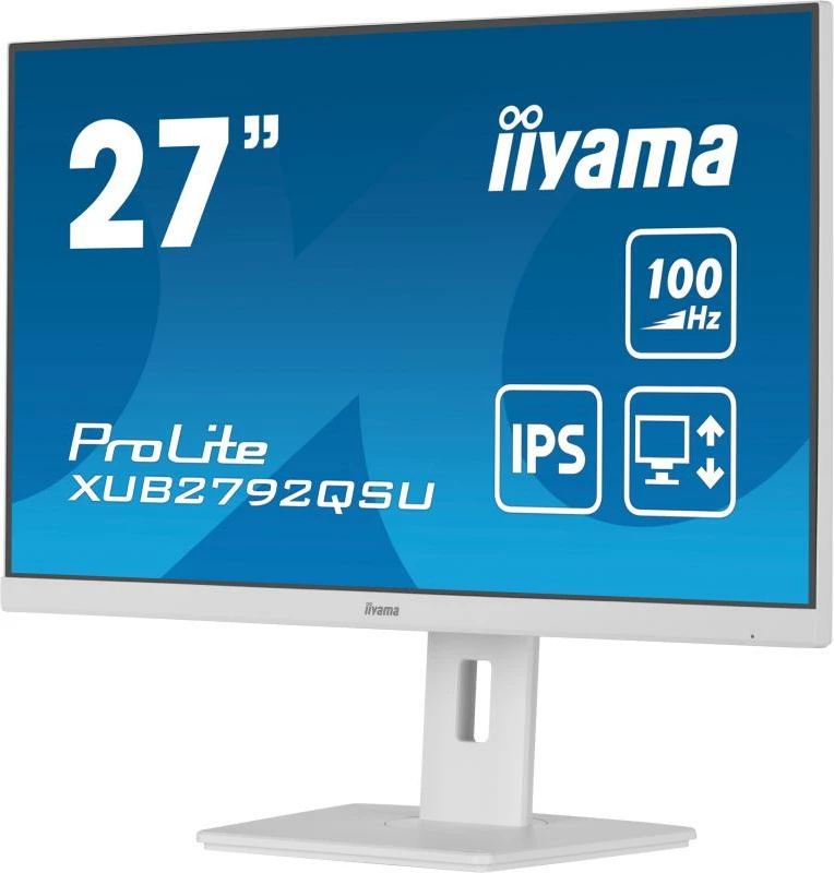 Monitor iiyama ProLite XUB2792QSU-W6 27" QHD 2560x1440 IPS 100Hz FreeSync USB hub i bardhë