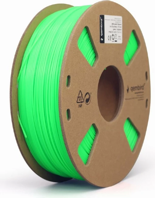 Filament 3D printeri Gembird 3DP-ABS1.75-01-G, ABS, 1.75 mm, 1 kg, Gjelbër