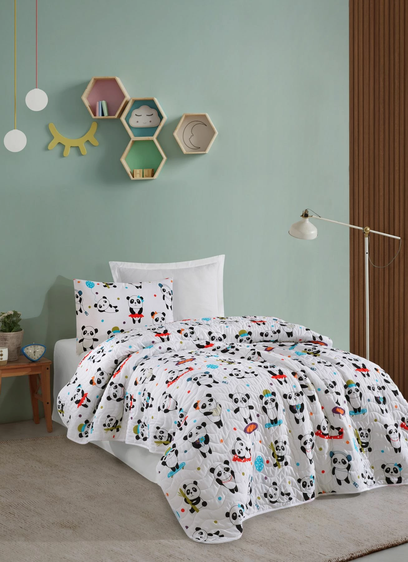Set mbulesë krevati teke L'essentiel, LovePandas, e bardhë