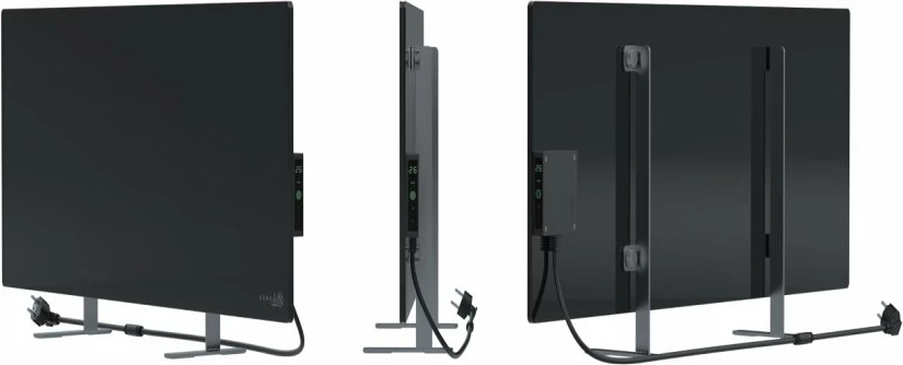 Ngrohës smart AENO Premium Eco AGH0004S 700W, xham i temperuar, infra të kuqe + konveksion, Wi‑Fi, LED display, prizë EU, i zi