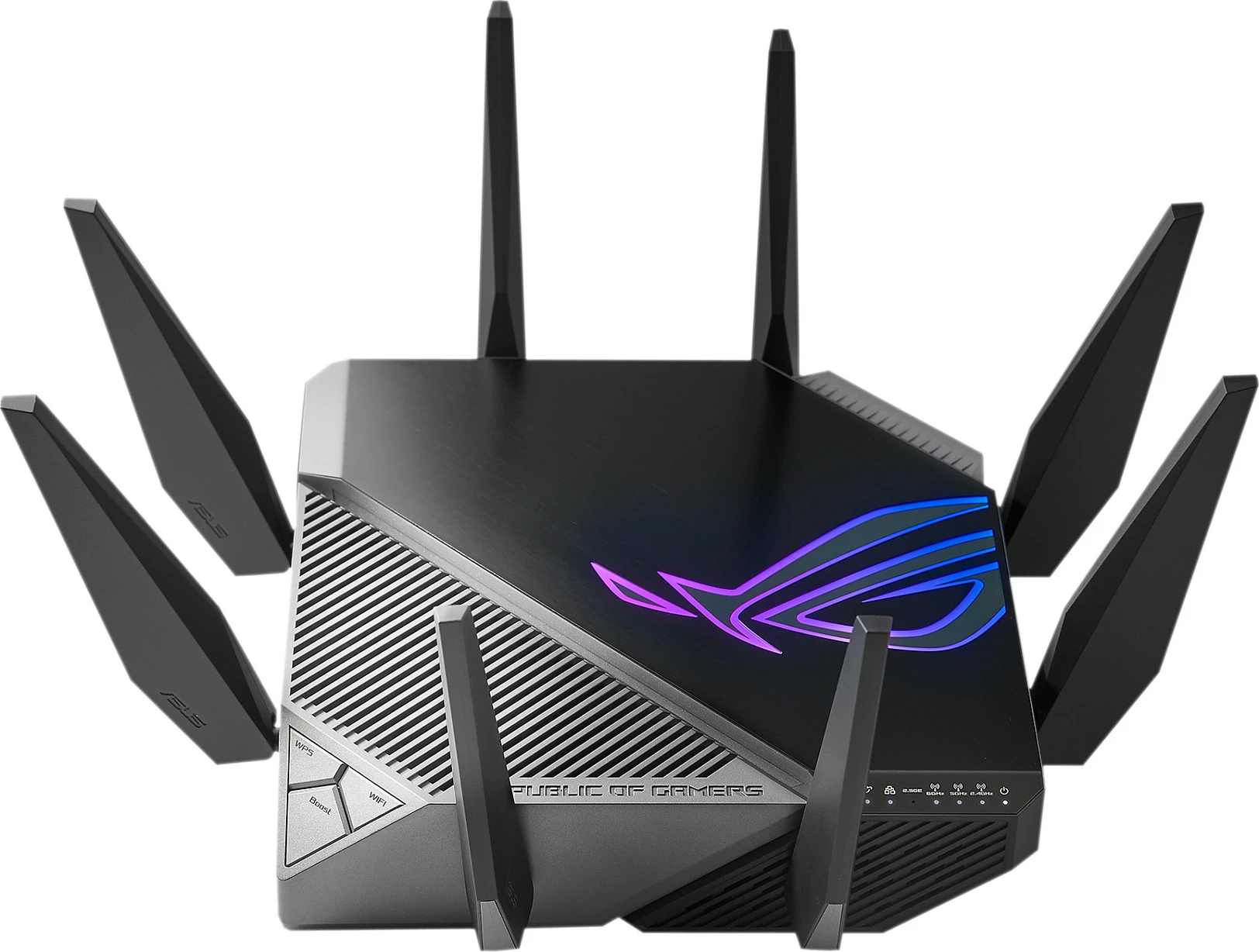 Router Wi‑Fi ASUS ROG Rapture GT-AXE11000, Tri-band WiFi 6E, 2.5G WAN/LAN, 8 antena, i zi