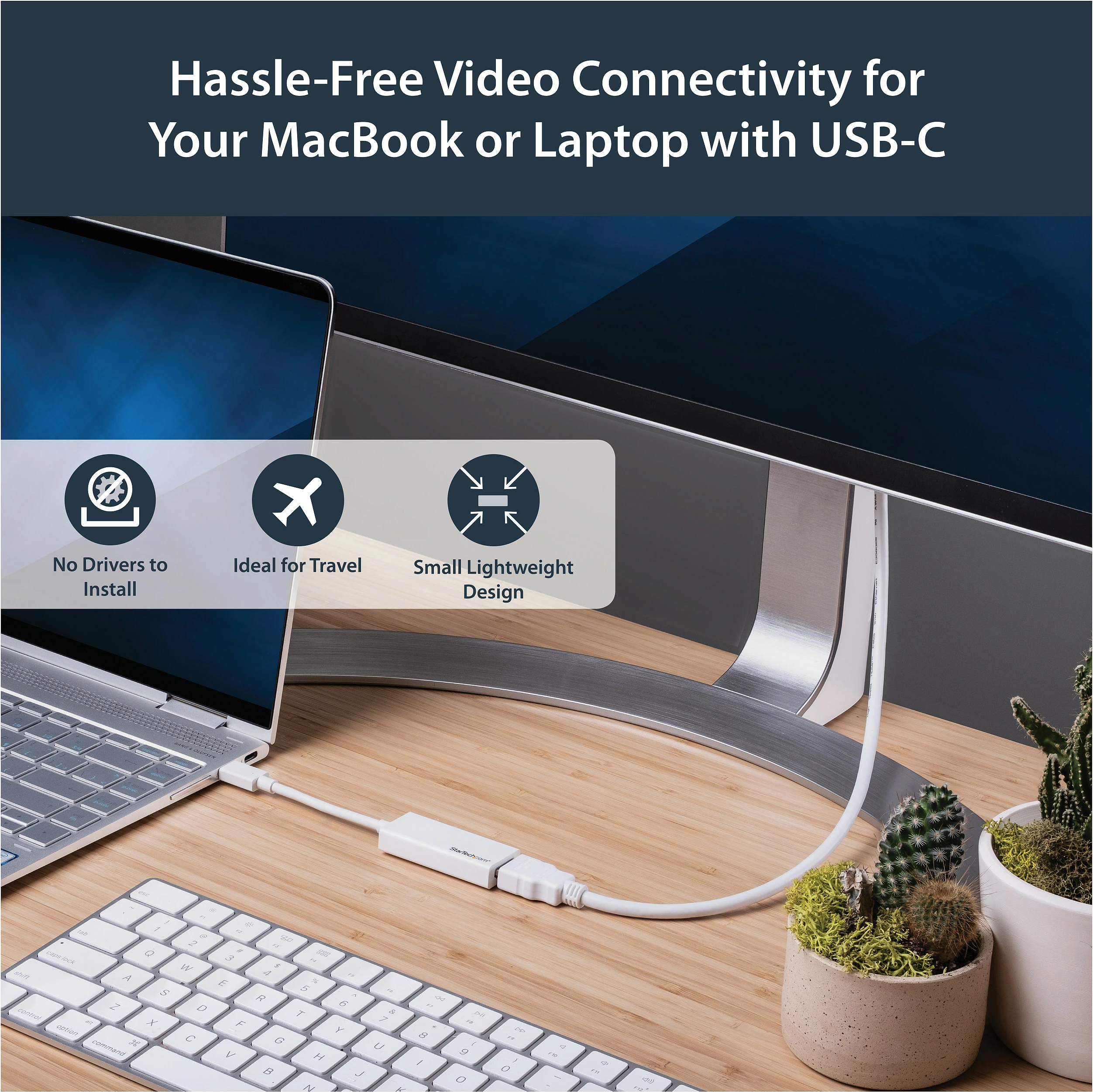 Adapter USB-C në HDMI StarTech CDP2HD4K60W, 4K 60Hz, i bardhë