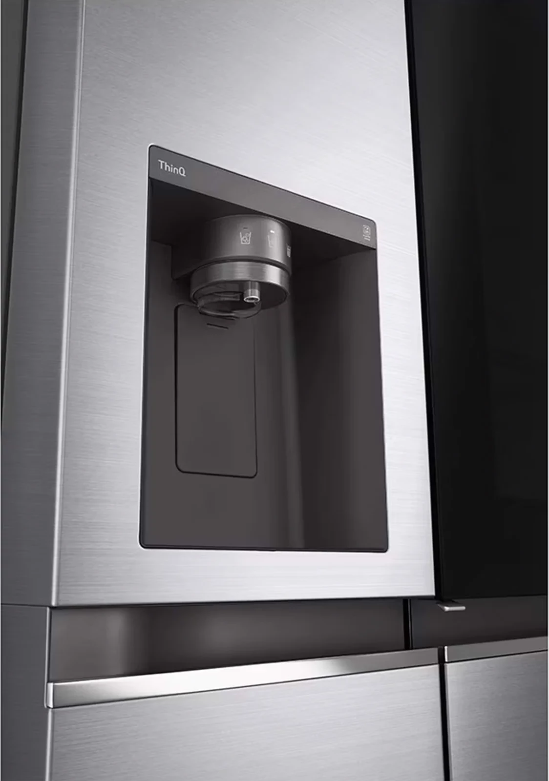 Frigorifer side-by-side, LG, GSXV80PZLE, 635 L, InstaView Door-in-Door, WiFi, dozues uji/akulli, klasë energjie E, 179 x 91.3 cm, Platinum Silver