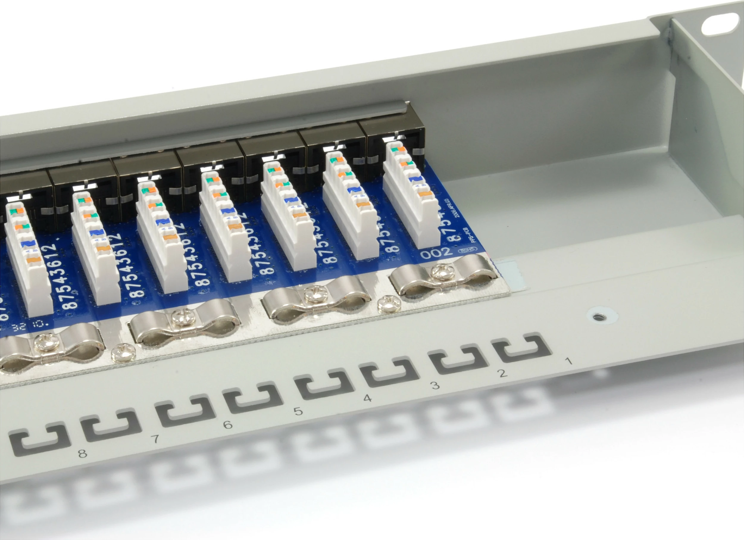 Patch panel Equip 16-port Cat6, RJ-45, 1U, ngjyrë gri