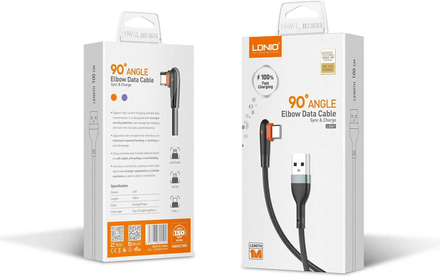 Kabllo E Karikimit LDNIO LS561 (Hiri, 1m)